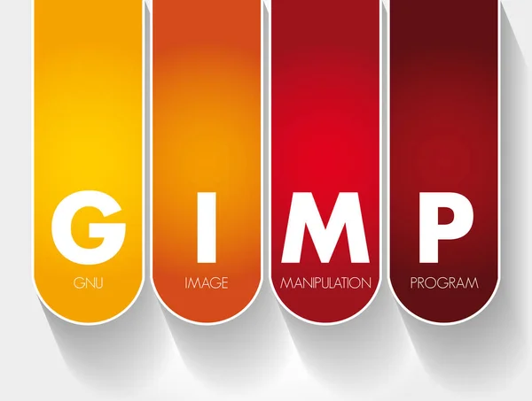 Gimp Gnu Image Manipulation Program Acronym Concept Background — Stock Vector