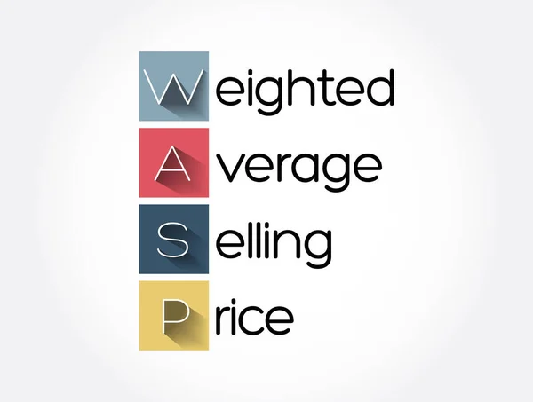 Wasp 加权平均销售价格缩写 商业概念背景 — 图库矢量图片