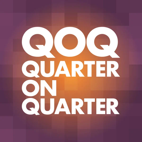 Qoq Quarter Quarter Αρκτικόλεξο Επιχειρηματικό Υπόβαθρο Έννοια — Διανυσματικό Αρχείο