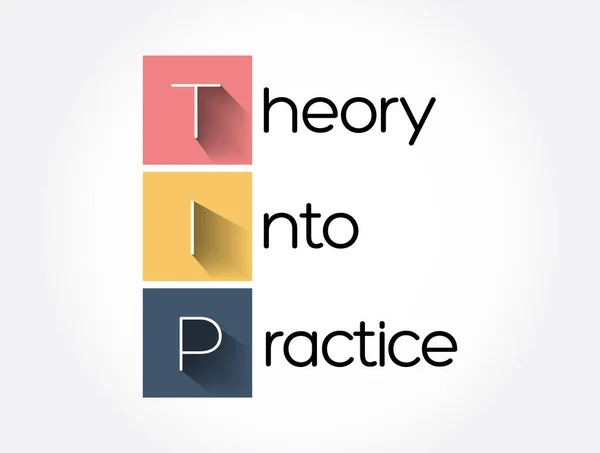 Tip Teori Dalam Akronim Praktik Latar Belakang Konsep Pendidikan - Stok Vektor