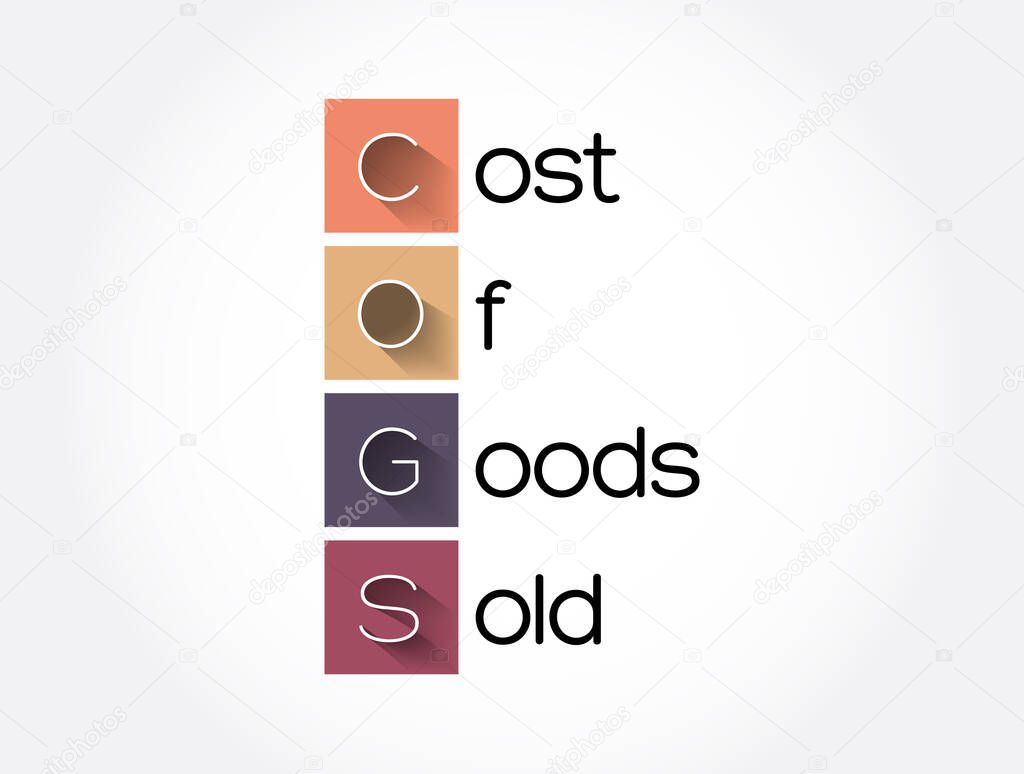 COGS - Cost of Goods Sold acronym, business concept background