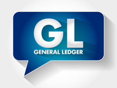 GL - General Ledger acronym, business concept background clipart