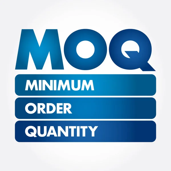 Moq Quantità Ordine Minimo Acronimo Background Del Concetto Business — Vettoriale Stock