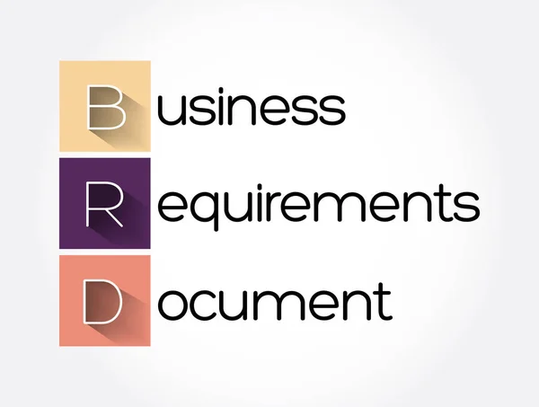 Brd ビジネス要件文書の頭字語 概念の背景 — ストックベクタ