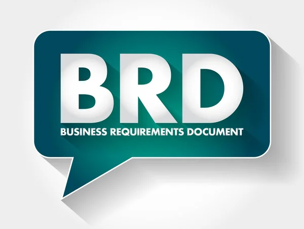 Brd ビジネス要件文書の頭字語メッセージバブル コンセプトの背景 — ストックベクタ