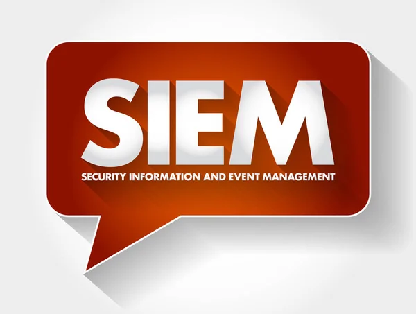 Siem Gelembung Pesan Akronim Security Information Event Management Latar Belakang - Stok Vektor