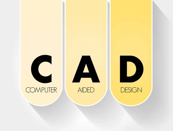 Cad Acronimo Computer Aided Design Background Concettuale Tecnologico — Vettoriale Stock