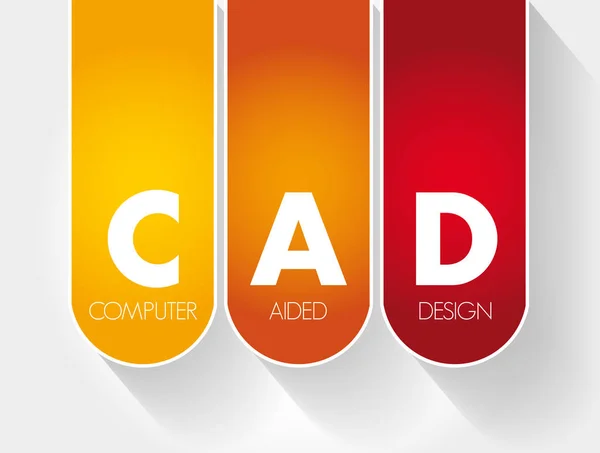 Cad Acronimo Computer Aided Design Background Concettuale Tecnologico — Vettoriale Stock