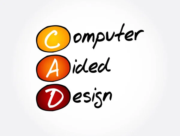 Cad Acronimo Computer Aided Design Background Concettuale Tecnologico — Vettoriale Stock