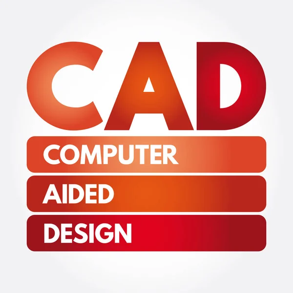 Cad Computer Aided Design Acrônimo Fundo Conceito Tecnologia —  Vetores de Stock