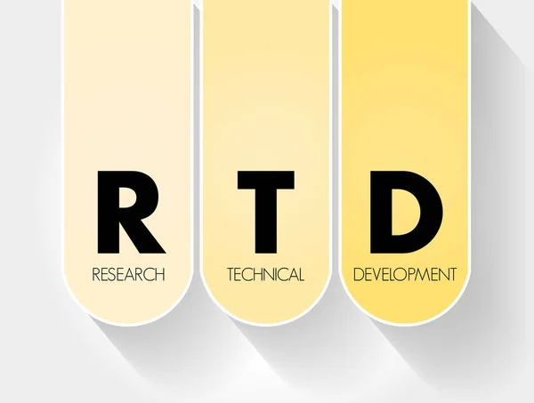 Rtd Research Technical Development Acronym Technology Concept — Stock Vector