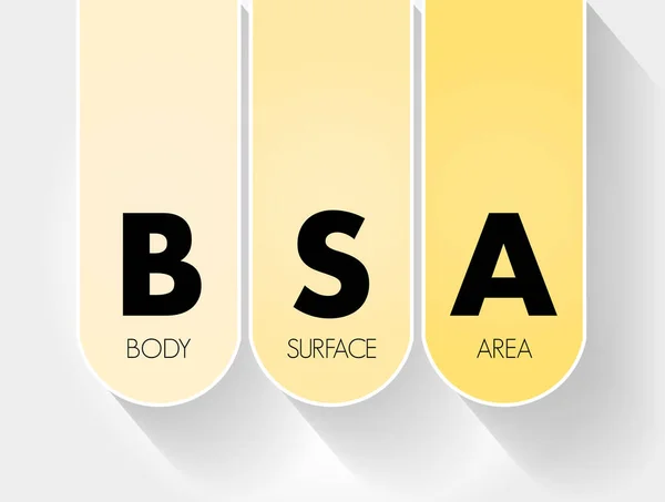 Bsa Body Surface Area Akronym Koncept Pozadí — Stockový vektor