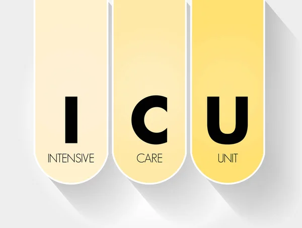 Icu Intensive Care Unit Acronym Medical Concept Background — 스톡 벡터