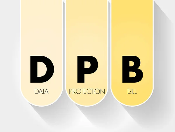 Dpb Datenschutzgesetz Akronym Technologiekonzept Hintergrund — Stockvektor