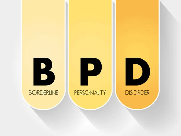 Bpd Borderline Personality Disorder Acronym Medical Concept Background — Vector de stock