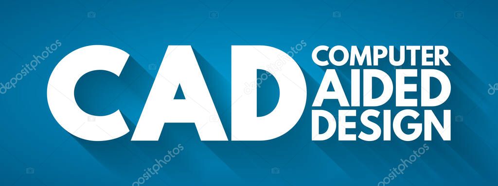 CAD - Computer Aided Design acronym, technology concept background
