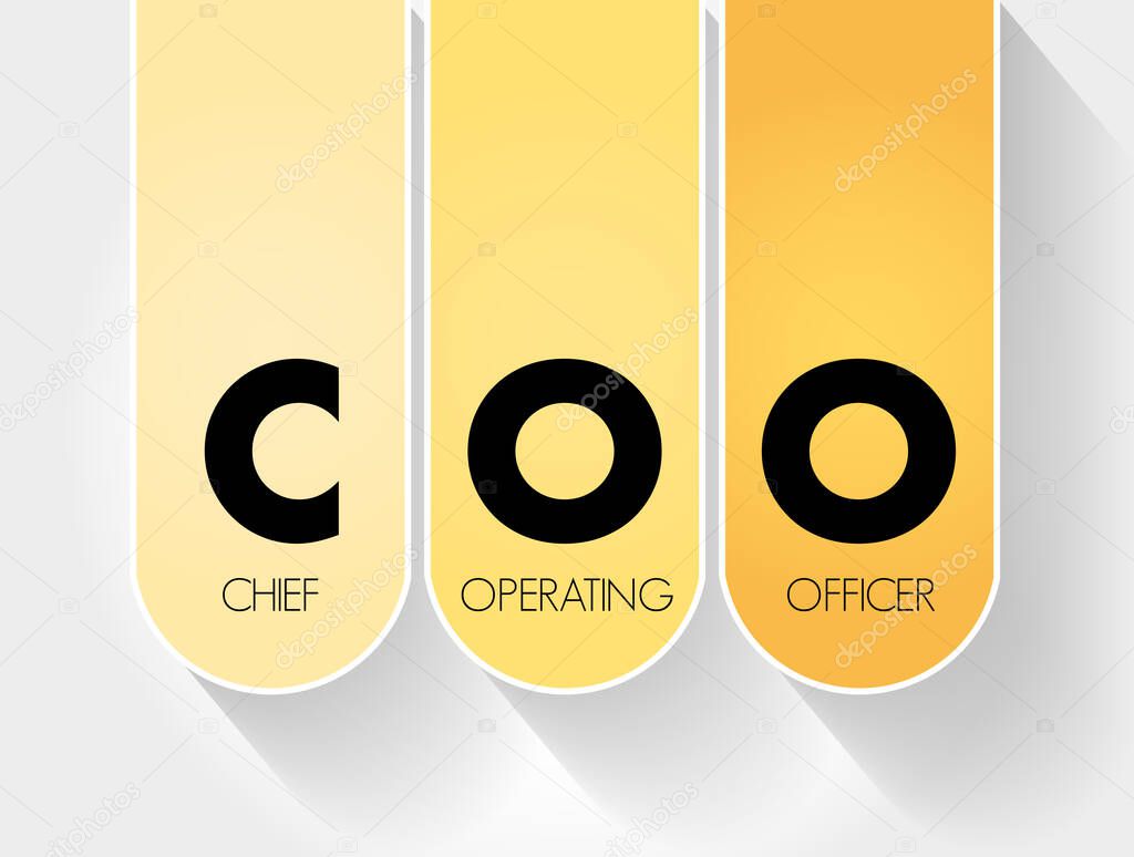 COO - Chief Operating Officer acronym, business concept background
