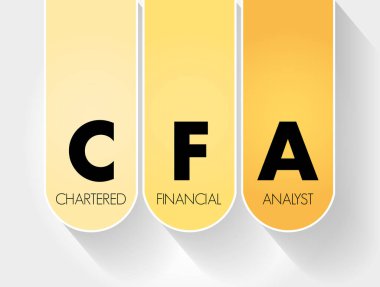 CFA - Chartered Financial Analyst acronym, business concept background clipart