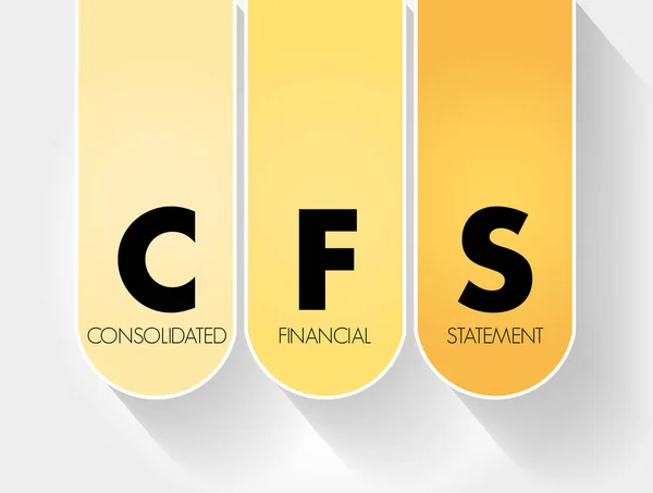 Cfs Acrónimo Estado Financiero Consolidado Contexto Del Concepto Empresarial — Vector de stock