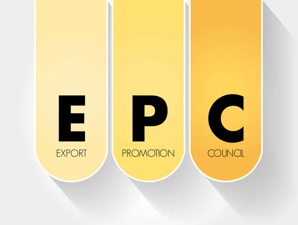 Epc Export Promotion Council Acroniem Achtergrond Bedrijfsconcept — Stockvector