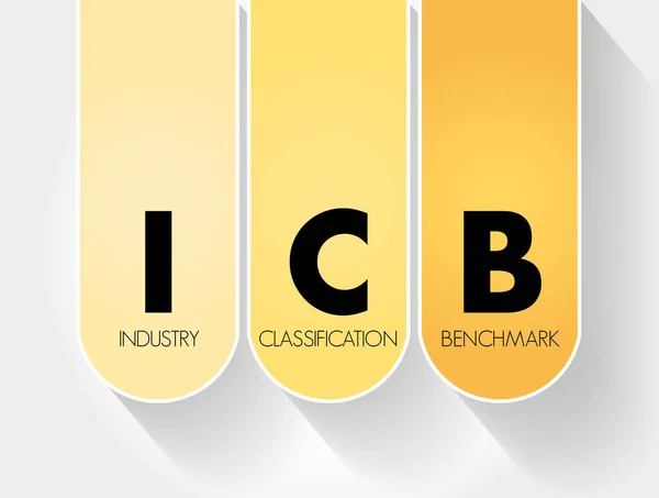 Icb Classificação Indústria Sigla Referência Fundo Conceito Tecnologia —  Vetores de Stock