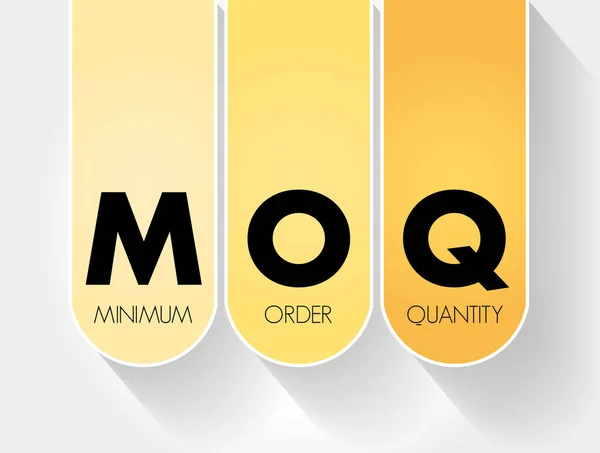 Moq Minimum Order Quantity Acronym Business Concept Background — Stock Vector