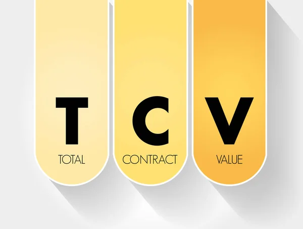 Tcv 总合同价值首字母缩写 商业概念背景 — 图库矢量图片