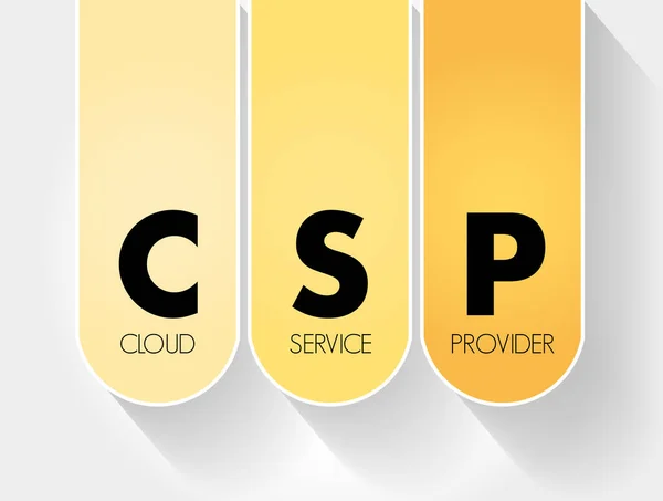 Csp Akronim Cloud Service Latar Belakang Konsep Bisnis Teknologi - Stok Vektor