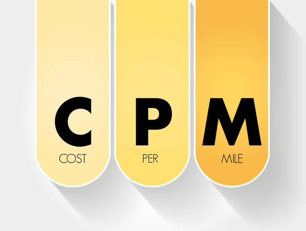Cpm Cost Mile Acronym Concept Background — Stock Vector