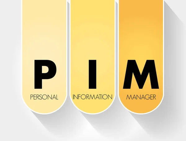 Pim Personal Information Manager Acronym Business Concept Background — Stock Vector