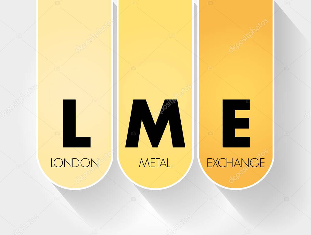 LME - London Metal Exchange acronym, business concept background