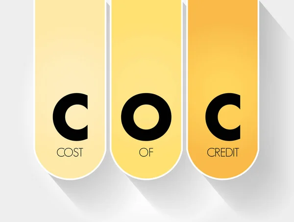 Coc クレジットのコスト頭字語 ビジネスコンセプトの背景 — ストックベクタ