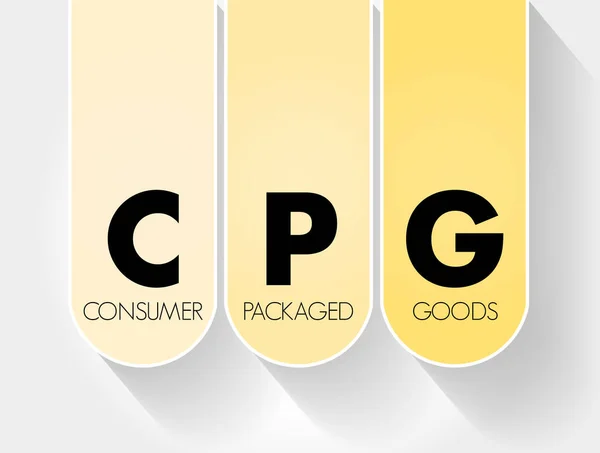 Cpg 消費財の頭字語 ビジネスコンセプトの背景 — ストックベクタ