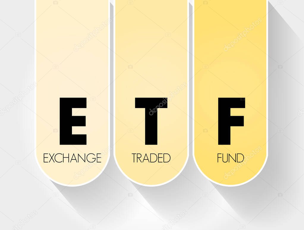 ETF - Exchange Traded Fund acronym, business concept background
