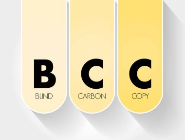 BCC - Blind Carbon Copy acronym, technology concept background clipart