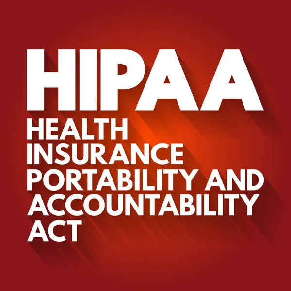 Hipaa Health Insurance Portability Accountability Act Acroniem Concept Achtergrond — Stockvector