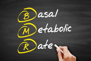 BMR - Basal Metabolic Rate acronym, concept on blackboard clipart
