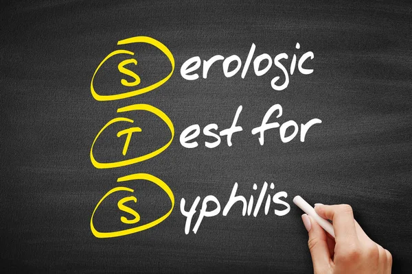 Sts Teste Sorológico Para Sífilis Sigla Conceito Quadro Negro — Fotografia de Stock