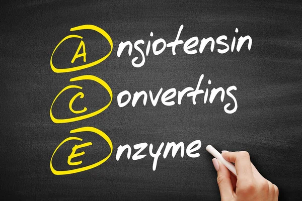 Ace Angiotensine Converting Enzyme Acronyme Concept Sur Tableau Noir — Photo