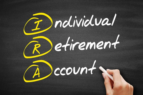 Ira Individual Retirement Account Acronym Concept Blackboard — Stock Photo, Image