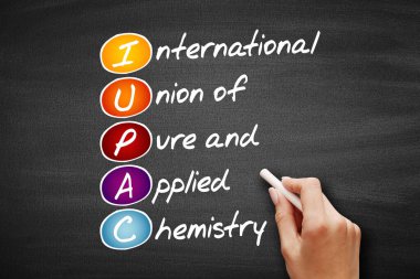 IUPAC - Uluslararası Saf ve Uygulamalı Kimya Birliği kısaltması, karatahta konsepti