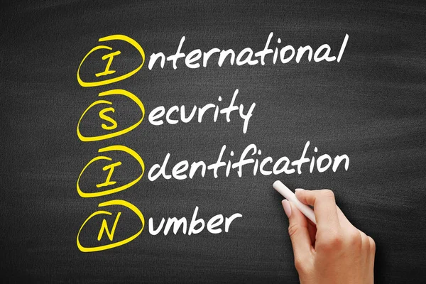 Isin International Security Identification Number Acronym Business Concept Blackboard — Stock Photo, Image