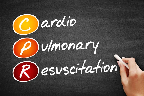 CPR - Cardiopulmonary Resuscitation, acronym health concept on blackboard