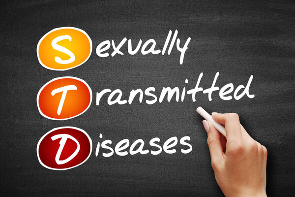 STD - Sexually Transmitted Diseases, acronym health concept on blackboard