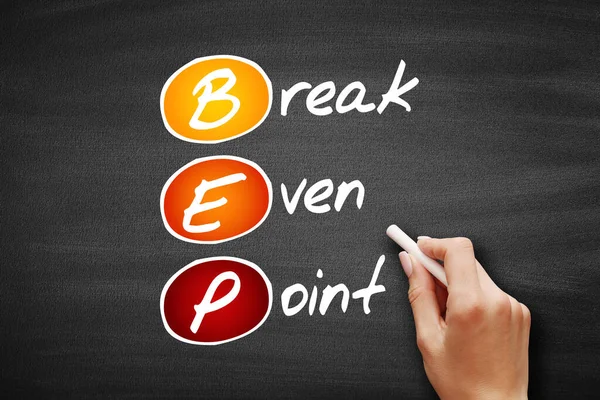BEP - Break Even Point acronym, business concept on blackboard