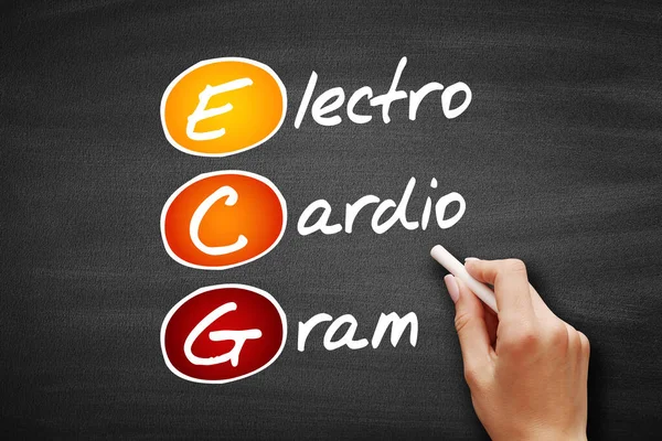 Ecg Electrocardiogram Acronym Concept Blackboard — Stock Photo, Image
