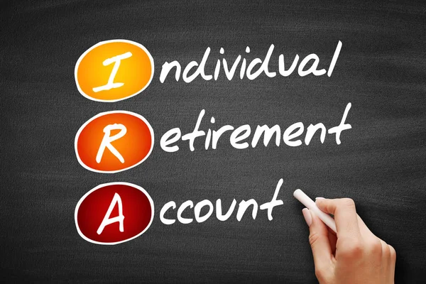 Ira Individual Retirement Account Acronym Concept Blackboard — Stock Photo, Image