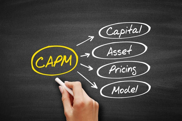 Capm 资本资产定价模型首字母缩写 黑板上的商业概念 — 图库照片