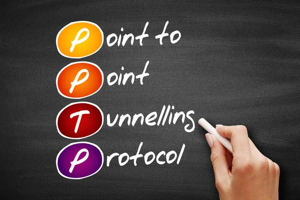 Pptp Point Point Tunnelling Protocol Akronim Konsep Teknologi Papan Tulis — Stok Foto