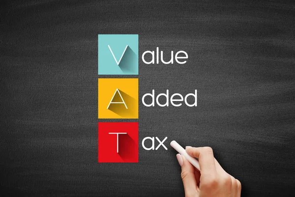 Tva Taxe Sur Valeur Ajoutée Acronyme Concept Entreprise Sur Tableau — Photo